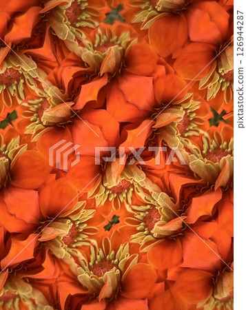 Flowers seen in a kaleidoscope 126944287