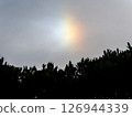 Rainbow flare light phenomenon in the daytime sky 126944339