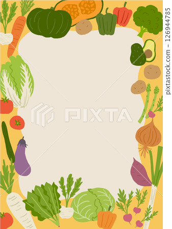 Frame of colorful vegetables illustration 126944785
