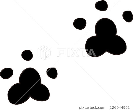 簡約手繪風格黑色足跡插畫 126944961