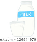 手繪插圖：牛奶 126944979