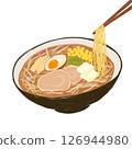 手繪插圖味噌拉麵 126944980