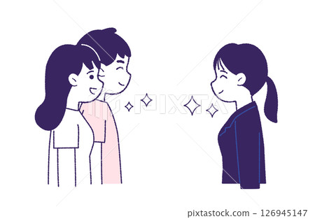 A young male and female pair listening to a presentation 126945147
