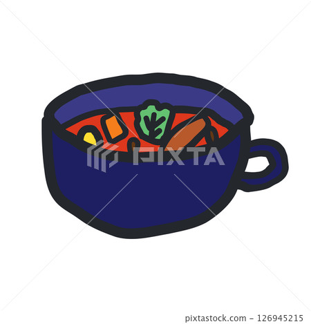 Roughly drawn illustration of minestrone 126945215