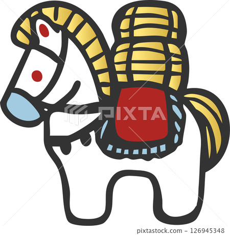 2026新年賀卡材料2026令及8年泥鈴馬年馬馬米捆手繪日式插圖 2026新年賀卡材料2026令及8年泥鈴馬年馬馬米捆手繪日式插圖 126945348