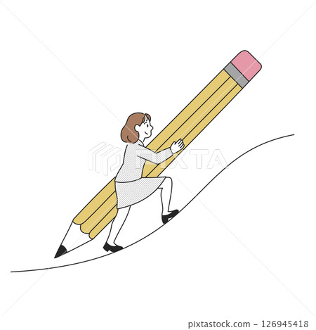 持續努力的女性員工 126945418