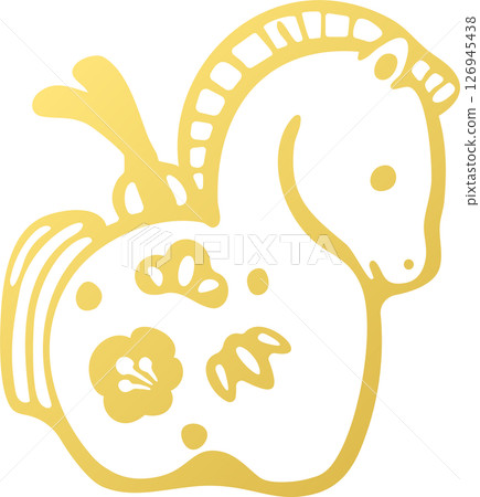 2026新年賀卡材料2026令及8年泥鈴馬年馬馬年馬手繪日式插圖 126945438