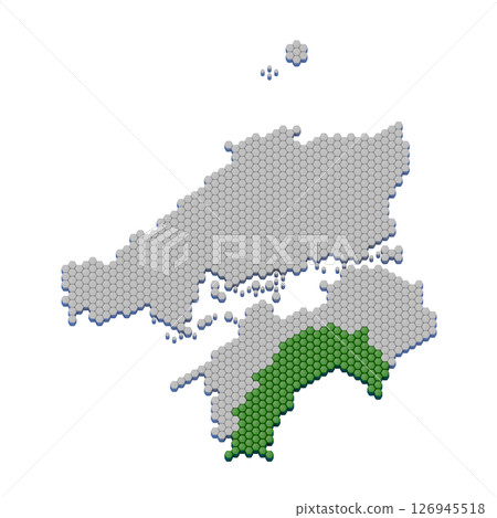 Honeycomb structure of Kochi prefecture map Honeycomb structure of Kochi prefecture map 126945518