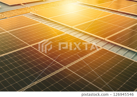 Solar cell or Solar Panel Modern technology for energy revolution, Alternative power source to saving environment, Photovoltaic module blue color tone. Solar cell or Solar Panel Modern technology for energy revolution, Alternative power source to saving environment, Photovoltaic module blue color tone. 126945546