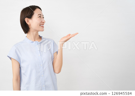 Young woman in short sleeves Young woman in short sleeves 126945584