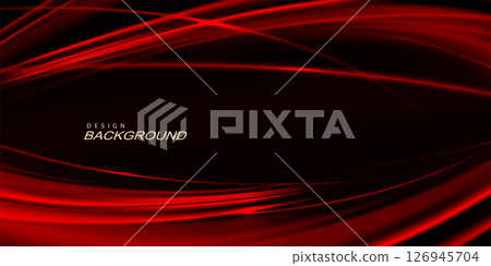 Exquisite red wavy dark background with bright shine 126945704