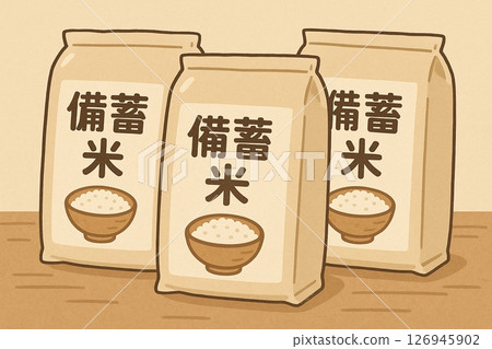 米袋中儲存的米 126945902