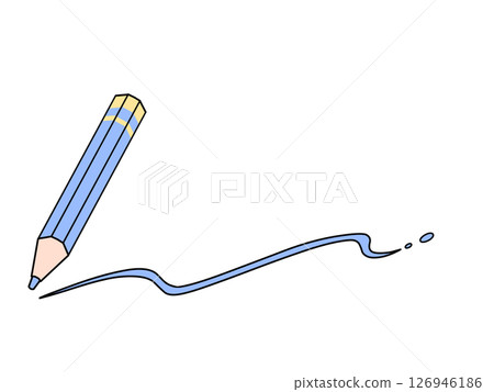 用淺藍色鉛筆繪製的插圖。 用淺藍色鉛筆繪製的插圖。 126946186