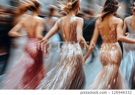 Glimmering procession, A cascade of elegance and ethereal beauty 126946332