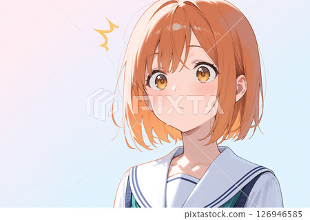 女學生，動漫風格，彩色插圖 126946585