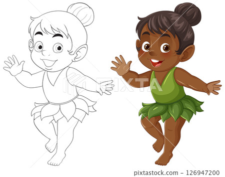 Playful Fairy Character in Vector Illustration Playful Fairy Character in Vector Illustration 126947200