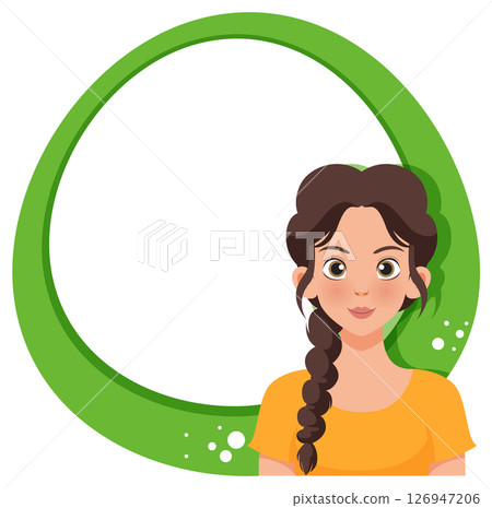 Woman with Braided Hair and Green Frame Woman with Braided Hair and Green Frame 126947206