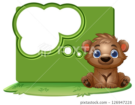 Cute Bear with Thought Bubble 126947228