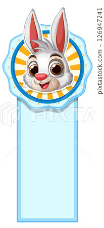 Cheerful Rabbit Badge Illustration 126947241