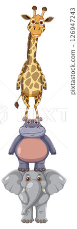 Animal Tower of Cooperation and Balance 126947243