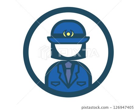 警官簡單的圓形彩色插圖圖標 126947405