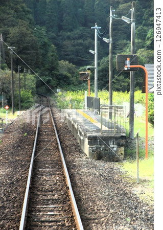 Scenery from the train window on the Kururi Line at Kazusa Matsuoka Station Scenery from the train window on the Kururi Line at Kazusa Matsuoka Station 126947413