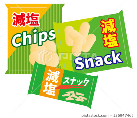 Illustration of low-salt snacks 126947465