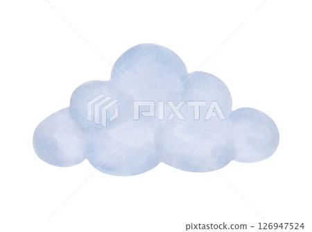 Blue cloud. Illustration with markers in watercolor style. Isolated handmade picture with sky elements. Cartoon baby clipart for prints, packaging, clothing, greeting cards, baby shower, fabric. Blue cloud. Illustration with markers in watercolor style. Isolated handmade picture with sky elements. Cartoon baby clipart for prints, packaging, clothing, greeting cards, baby shower, fabric. 126947524