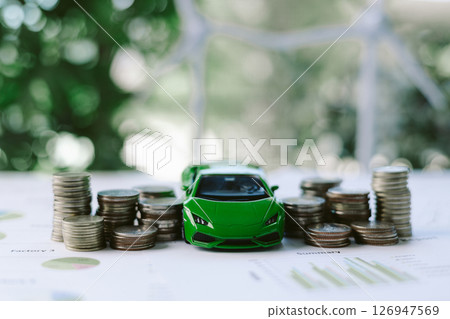 ESG strategies are driving business growth, boosting revenue and financial success by aligning economic goals with sustainable finance. growth, revenue, finance, economic, financial. green car 126947569