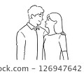 Illustration of a couple laughing together with their arms around each other 126947642