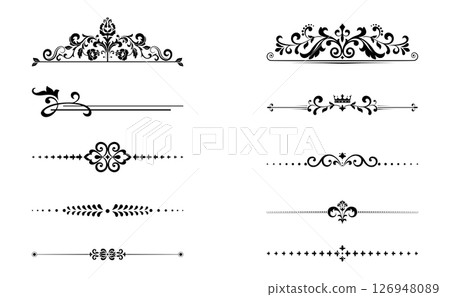 Vintage set. Floral elements for design monograms, invitations, frames, menus and labels. Graphic design of the website, cafes, boutiques, hotels, wedding invitations. 126948089