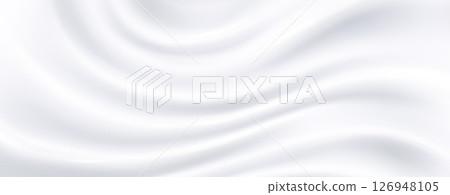 Smooth white milk waves flow like liquid silk 126948105