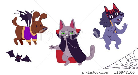 Funny pet Halloween costume collection 126948106