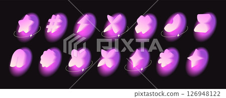 Glowing pink gradient shapes with y2k aura effect Glowing pink gradient shapes with y2k aura effect 126948122