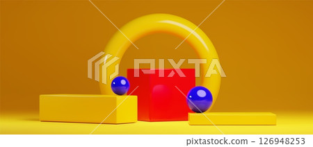 3D geometric podium for product presentation 3D geometric podium for product presentation 126948253