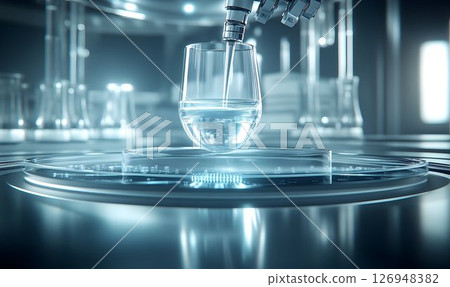 Automated Liquid Handling System with Robotic Arm in Laboratory Setting 126948382