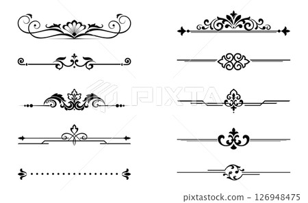 Vintage set. Floral elements for design monograms, invitations, frames, menus and labels. Graphic design of the website, cafes, boutiques, hotels, wedding invitations. 126948475