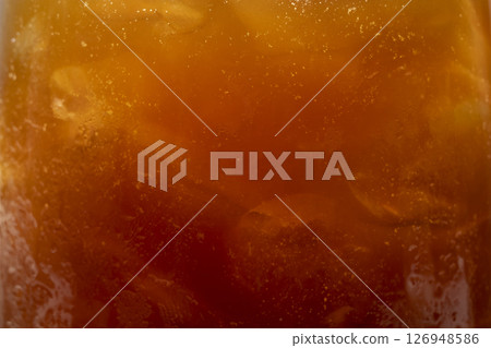 Closeup view of cold brew coffee in a glass 126948586