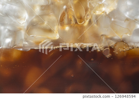 Closeup view of cold brew coffee in a glass 126948594