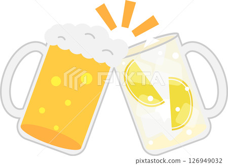啤酒和檸檬酸酒的祝酒圖片 126949032