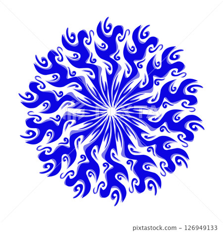 Blue tribal mandala icon with shadow. Perfect for logos, icons, items, tattoos, stickers, posters, banners, clothes, hats Blue tribal mandala icon with shadow. Perfect for logos, icons, items, tattoos, stickers, posters, banners, clothes, hats 126949133
