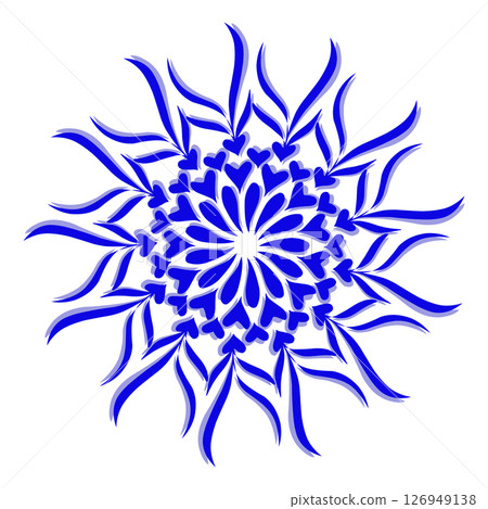 Blue tribal mandala icon with shadow. Perfect for logos, icons, items, tattoos, stickers, posters, banners, clothes, hats Blue tribal mandala icon with shadow. Perfect for logos, icons, items, tattoos, stickers, posters, banners, clothes, hats 126949138