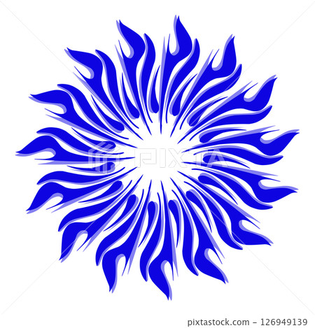 Blue tribal mandala icon with shadow. Perfect for logos, icons, items, tattoos, stickers, posters, banners, clothes, hats Blue tribal mandala icon with shadow. Perfect for logos, icons, items, tattoos, stickers, posters, banners, clothes, hats 126949139