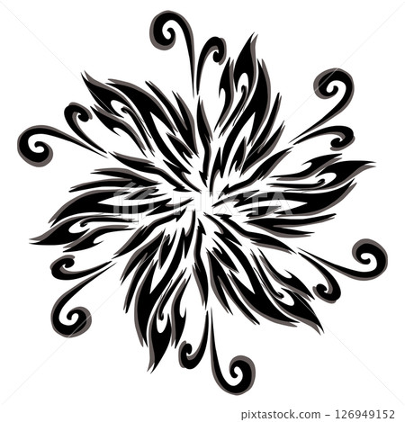 Black tribal mandala icon with shadow. Perfect for logos, icons, items, tattoos, stickers, posters, banners, clothes, hats Black tribal mandala icon with shadow. Perfect for logos, icons, items, tattoos, stickers, posters, banners, clothes, hats 126949152