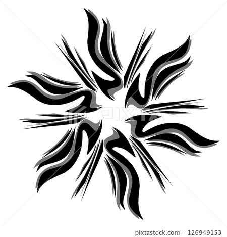 Black tribal mandala icon with shadow. Perfect for logos, icons, items, tattoos, stickers, posters, banners, clothes, hats Black tribal mandala icon with shadow. Perfect for logos, icons, items, tattoos, stickers, posters, banners, clothes, hats 126949153