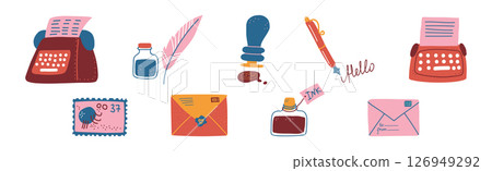Post and Mail Service Object and Item Vector Set Post and Mail Service Object and Item Vector Set 126949292
