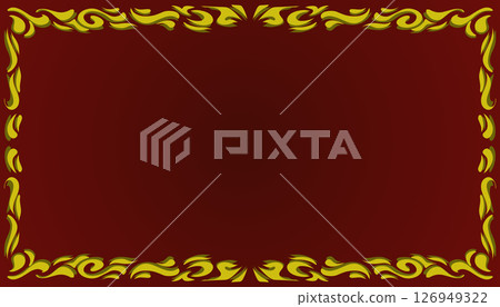 A gradient red abstract background illustration with a yellow frame. Perfect for invitation card, book cover, poster, banner, website design. A gradient red abstract background illustration with a yellow frame. Perfect for invitation card, book cover, poster, banner, website design. 126949322