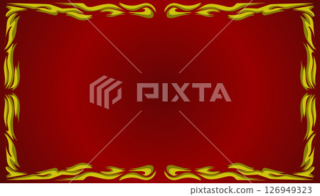 A gradient red abstract background illustration with a yellow frame. Perfect for invitation card, book cover, poster, banner, website design. A gradient red abstract background illustration with a yellow frame. Perfect for invitation card, book cover, poster, banner, website design. 126949323