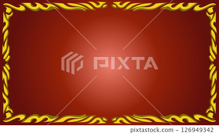 A gradient red abstract background illustration with a yellow frame. Perfect for invitation card, book cover, poster, banner, website design. A gradient red abstract background illustration with a yellow frame. Perfect for invitation card, book cover, poster, banner, website design. 126949342