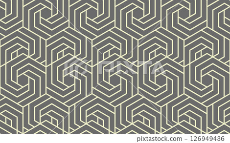 Abstract geometric pattern with stripes, lines. Seamless vector background. Gray and beige ornament. Simple lattice graphic design Abstract geometric pattern with stripes, lines. Seamless vector background. Gray and beige ornament. Simple lattice graphic design 126949486